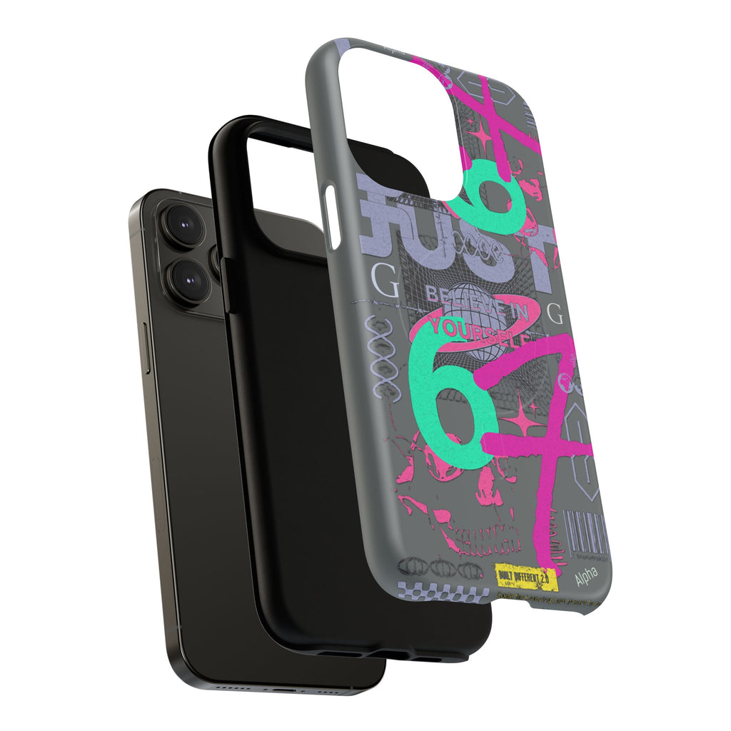 67 Vaporwave Street-Style Phone Case | Rugged Dual-Layer Protection | iPhone 17 Series