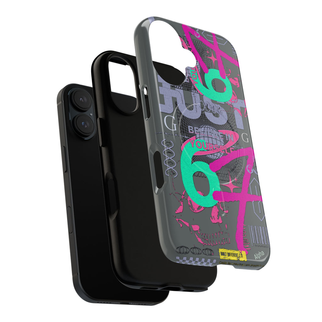67 Vaporwave Street-Style Phone Case | Rugged Dual-Layer Protection | iPhone 17 Series