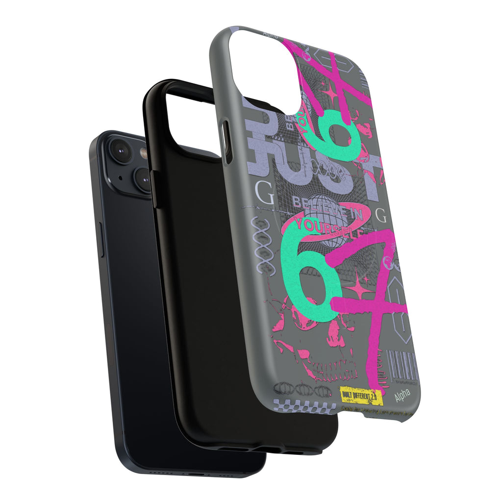 67 Vaporwave Street-Style Phone Case | Rugged Dual-Layer Protection | iPhone 17 Series