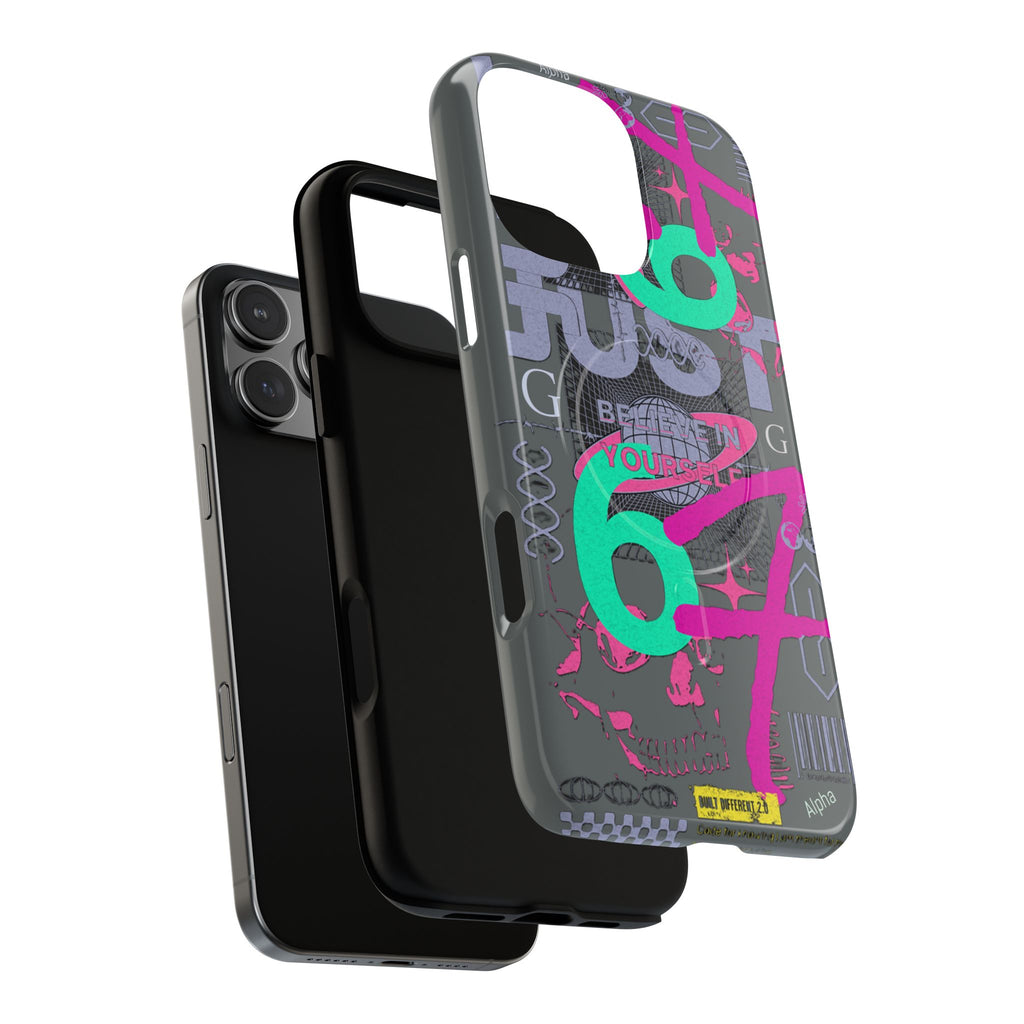 67 Vaporwave Street-Style Phone Case | Rugged Dual-Layer Protection | iPhone 17 Series