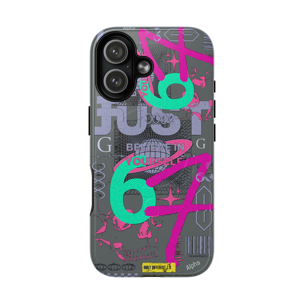 67 Vaporwave Street-Style Phone Case | Rugged Dual-Layer Protection | iPhone 17 Series