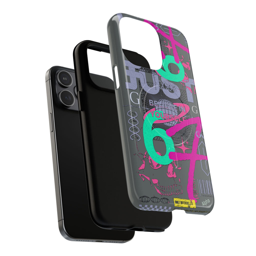 67 Vaporwave Street-Style Phone Case | Rugged Dual-Layer Protection | iPhone 17 Series