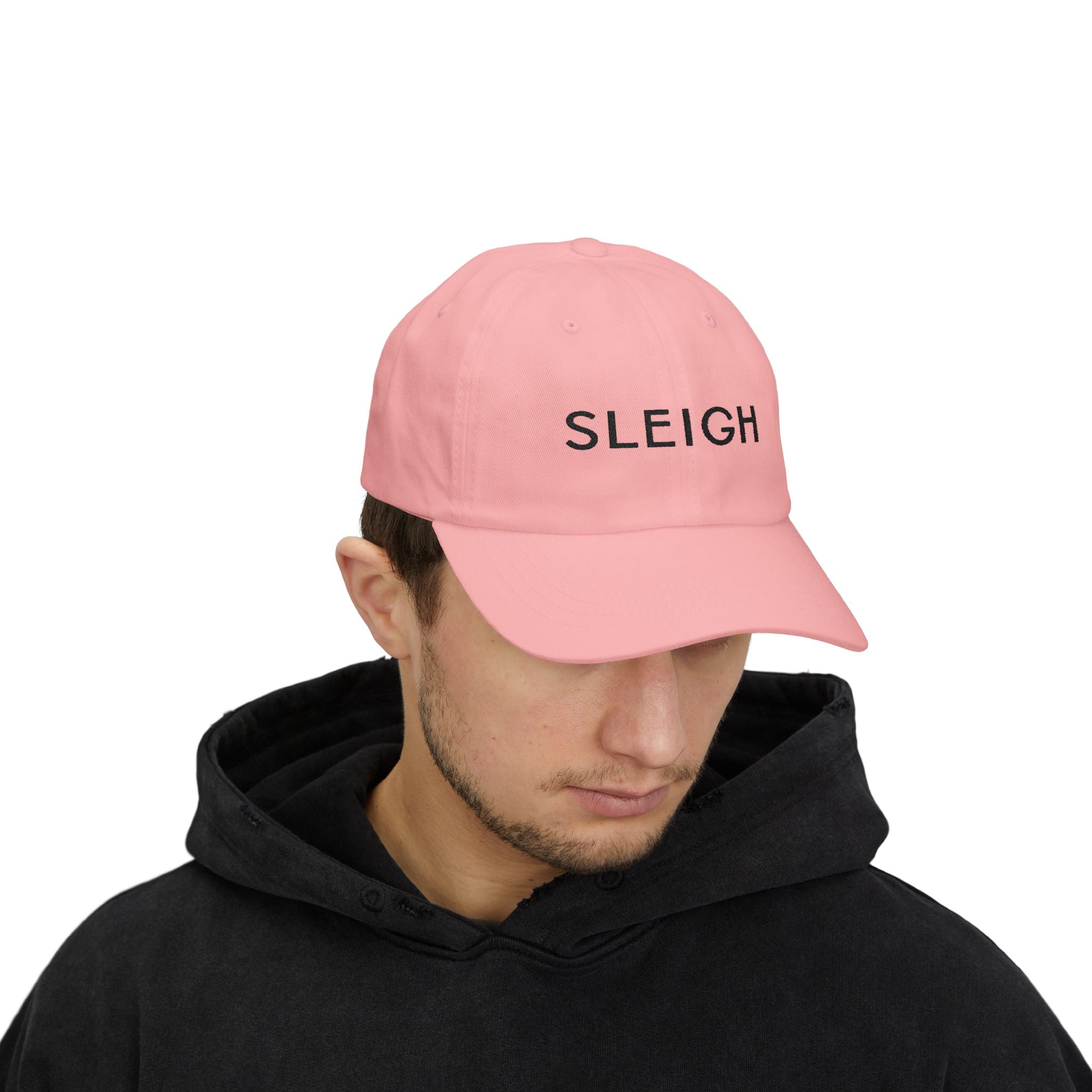 "Sleigh" Embroidered Dad Cap — Minimal Slay or Sleigh Holiday Baseball Hat