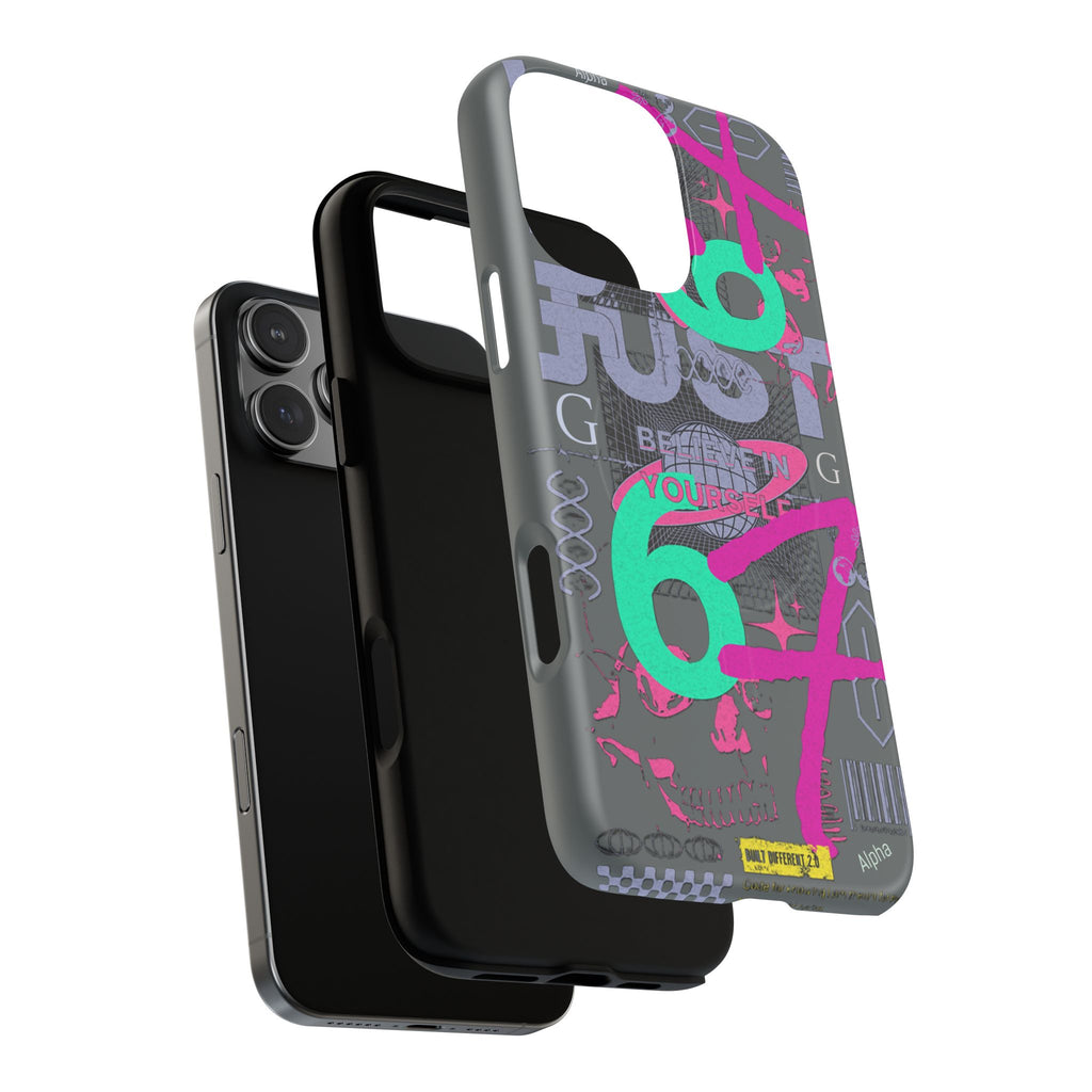 67 Vaporwave Street-Style Phone Case | Rugged Dual-Layer Protection | iPhone 17 Series
