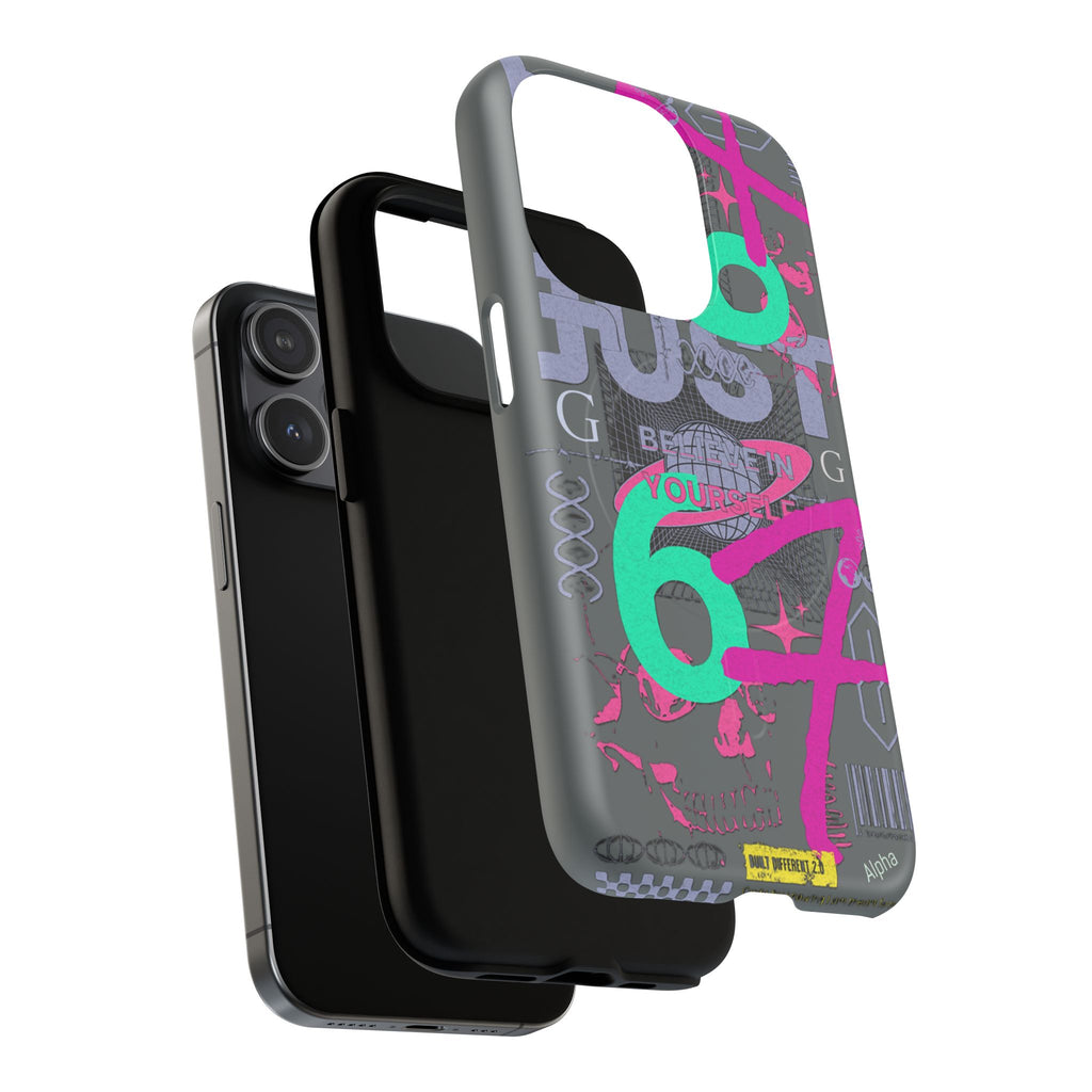 67 Vaporwave Street-Style Phone Case | Rugged Dual-Layer Protection | iPhone 17 Series