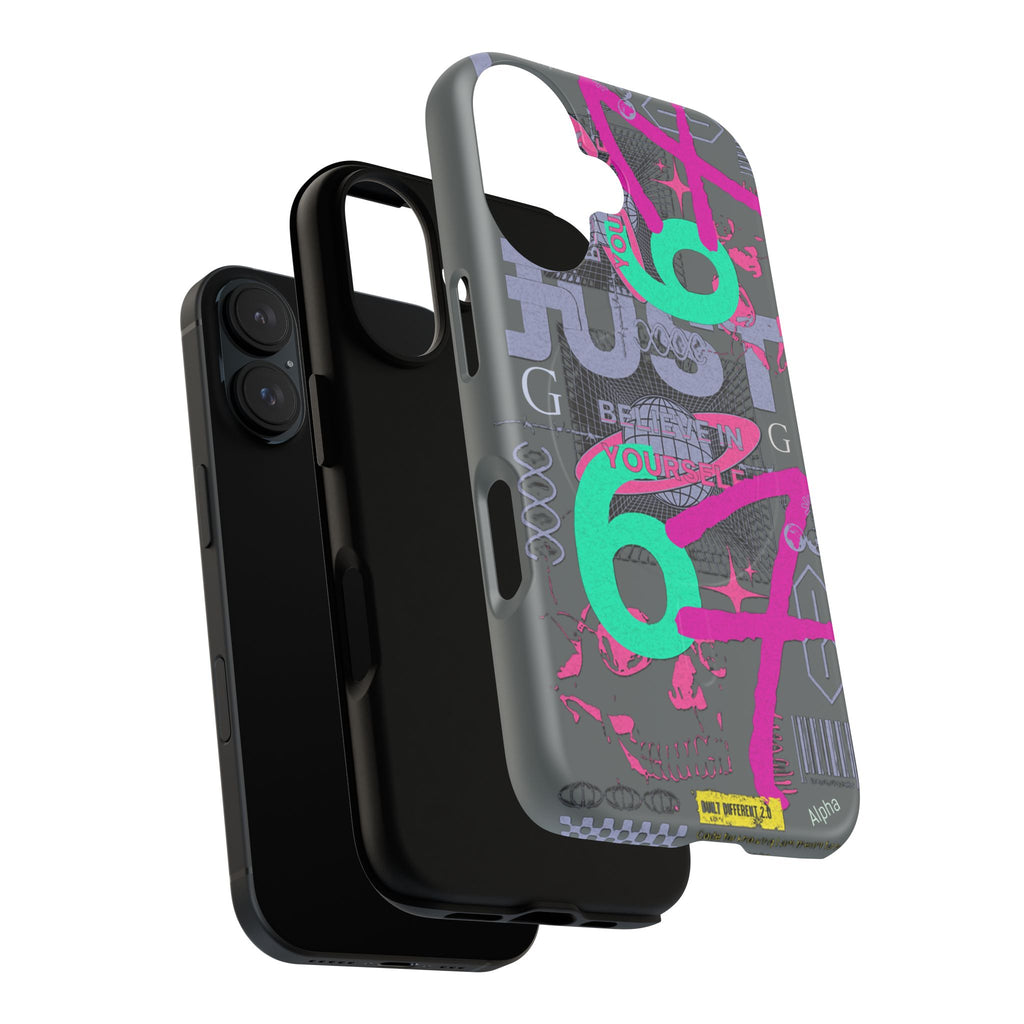 67 Vaporwave Street-Style Phone Case | Rugged Dual-Layer Protection | iPhone 17 Series